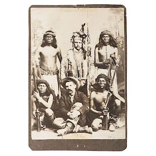 Rare Photograph of Al Sieber with Apache Scouts, Plus