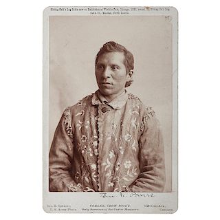 Exceedingly Rare Cabinet Card of Curley, Custer's Crow Scout, ca 1893