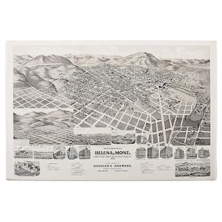 Kessler's Brewery, Perspective Map of the City of Helena, Mont. in 1890