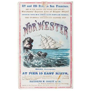 Clipper Ship Card for Nor'Wester by Nesbitt