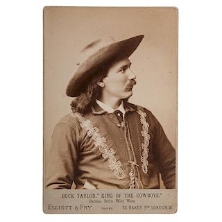 Cabinet Card of Buck Taylor, "King of the Cowboys"