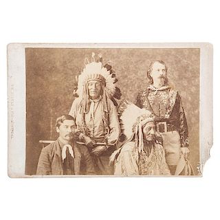 Buffalo Bill, Sitting Bull, and Wild West Troop Members Cabinet Card
