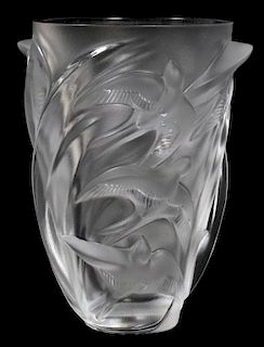 Lalique Martinet Bird Vase