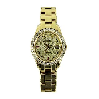 18 Karat Yellow Gold Rolex Movement Watch