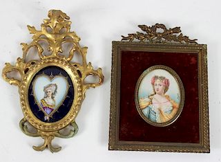 Two Plaques, Signed, French