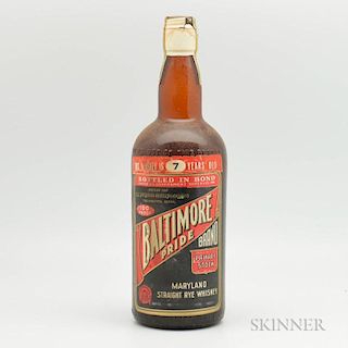 Baltimore Pride Straight Rye Whiskey 7 Years Old 1935, 1 quart bottle