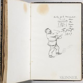 Autograph Album, 1860s-1880s. Octavo, printed by Lippincott in Philadelphia, containing autographs, signed cards, clipped sig