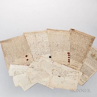 Ball Family of Concord, Massachusetts and Temple, New Hampshire, Archive, 1688-19th Century. Including a Concord deed signed