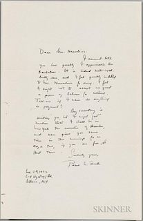 Buck, Pearl S. (1892-1973) Six Letters Signed, 1932-1938. Two autograph letters signed, and four typed, all addressed to arti