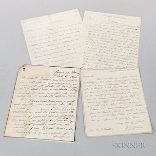 Documents, Approximately Forty Signed Letters, Photographs, and Other Material. Consisting of approximately thirteen 19th cen