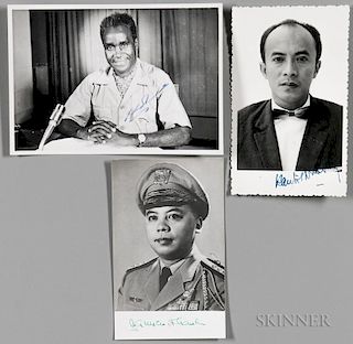 International Leaders, Three Signed Photographs. Including: a signed photograph of Kenneth David Buchizya Kaunda (b. 1924) [a