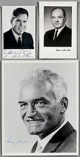 Nixon, Richard Milhous (1913-1994) Signed Photograph and Four Related Signed Items. Black-and-white postcard format photo of