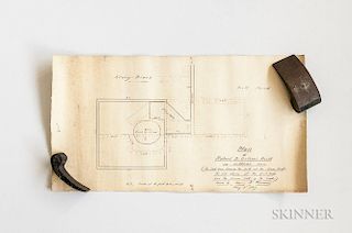 Thoreau, Henry David (1817-1862) Plan of Robert D. Gilson's Mill in Littleton, Mass., May 9, 1857. Signed survey in Thoreau's