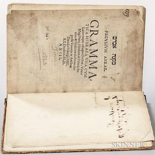 Balmes, Abraham ben Meir de [aka: Abram Mikneh] (d.1523) Peculium Abrae. Grammatica Hebraea. Venice: Daniel Bomberg, 1523. Fi