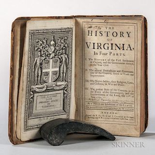 Beverley, Robert (1673-1722) The History of Virginia, in Four Parts. London: Fayram, Clarke, & Bicker, 1722. Second edition,