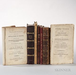 Burke, Edmund (1729-1797) Seven Titles. Including: Mr. Burke's Speech on the 1st December 1783, Dublin: White, 1784; Articles