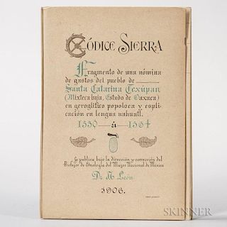 Codex Sierra Texupan, Codice Sierra Fragmento de una Nomina de Gastos del Pueblo de Santa Catarina Texupan.