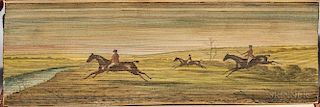 Fore-edge Painting of a Hunting Scene.