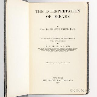 Freud, Sigmund (1856-1939) The Interpretation of Dreams.