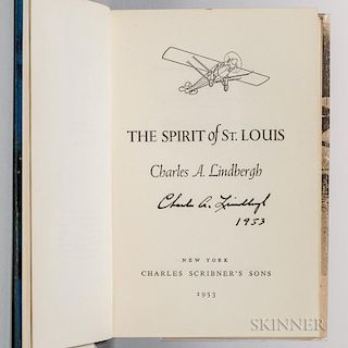 Lindbergh, Charles (1902-1974) Spirit of St. Louis,   Signed Copy.