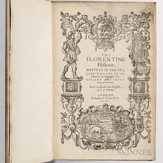 Machiavelli, Niccolo (1469-1527) The Florentine Historie  , First English Edition.