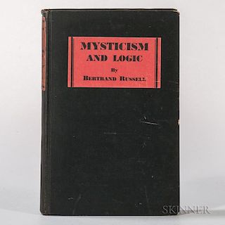 Russell, Bertrand (1872-1970) Mysticism and Logic  , Signed First Edition.