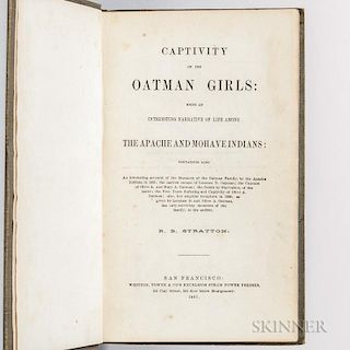 Stratton, Royal B. (d. 1875) Captivity of the Oatman Girls: Being an Interesting Narrative of Life among the Apache and Mohav