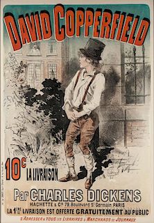Dickens, Charles (1812-1870) David Copperfield,   Poster Illustrated by Jules Chéret (1836-1923).