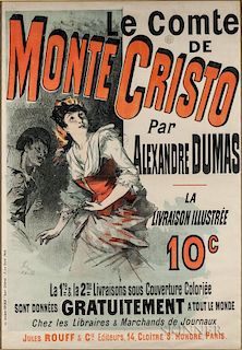 Dumas, Alexandre (1802-1875) Le Comte de Monte Cristo,   Poster Illustrated by Jules Chéret (1836-1923).