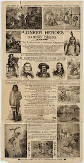 Kelsey, D.M. (fl. circa 1880s) Pioneer Heroes and their Daring Deeds  , Advertising Poster.