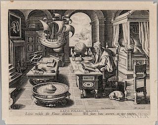 Lapis Polaris Magnes  , an Engraving from Jan van der Straet and Philippe Galle's Nova Reperta.