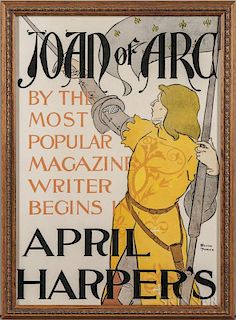Penfield, Edward (1866-1925) Joan of Arc by the Most Popular Magazine Writer Begins in April   [1895] Harper's  , Poster.