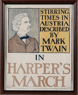 Penfield, Edward (1866-1925) Stirring Times in Austria Described by Mark Twain in Harper's March,   [1898] Poster.