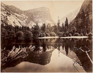 Watkins, Carleton (1829-1916) Mammoth Albumen Photograph, Mirror Lake, Yosemite  , 1865-1866.