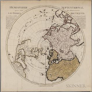 Arctic Circle. Guillaume de L'Isle (1675-1726) Hemisphere Septentrional pour voir plus distinctoment les Terres Arctiques.