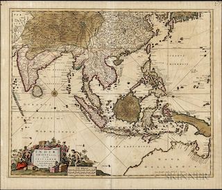 China, India, Southeast Asia. Nicolaes Visscher (1618-1709) Indiae Orientalis, nec non Insularum Adiacentium Nova Descriptio.
