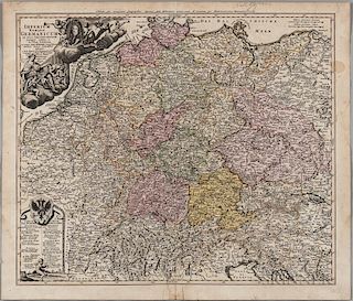 Germany, Holy Roman Empire, Northeastern Europe. Johann Baptist Homann (1664-1724) Imperium Romano-Germanicum in Suos Circulo