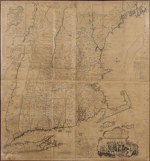 New England. Braddock Mead (c. 1688-1757) A Map of the Most Inhabited Part of New England Containing the Provinces of Massach