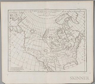 North America. Didier Robert de Vaugondy (1723-1786) Carte des Parties Nord et Ouest de l'Amerique.