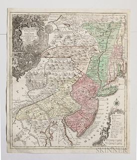 Pennsylvania, New Jersey, and New York. Tobias Conrad Lotter (1717-1777) Pensylvania Nova Jersey et Nova York cum Regionibus