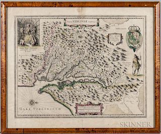 Virginia. Henricus Hondius (1573-1650) Nova Virginiae Tabula.