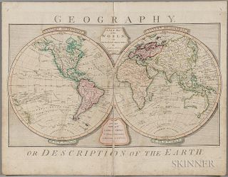 World, Double-hemisphere. Samuel Dunn (d. 1794) A New Map of the World, with the Latest Discoveries.