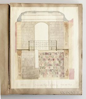 Hammatt Billings, Charles Howland (1818-?) and Joseph Edward Billings (Mid-19th Century) Original Architectural Scrapbook, c.