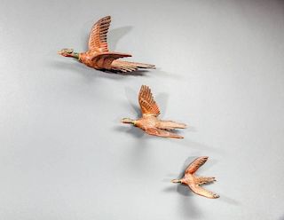 Three Miniature Flying Pheasants