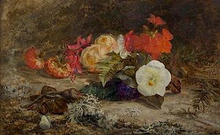 Mary Vernon Morgan, (British, 1871-1927), Still Life with Flowers and Butterfly, 1871