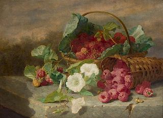 Eloise Harriet Stannard, (British, 1829-1929), Raspberries in Baskets, 1875
