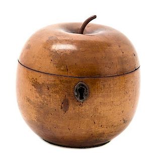 A Regency Fruitwood Tea Caddy Height 5 1/2 inches.