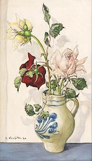 Leonard Tsuguharu Foujita, (Japanese/French, 1886-1968), Bouquet of Flowers, 1960