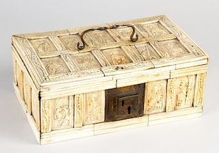 A French Gothic ivory casket