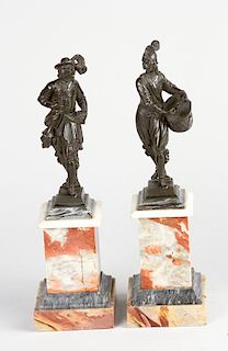 A pair of North Italian bronze scultpures